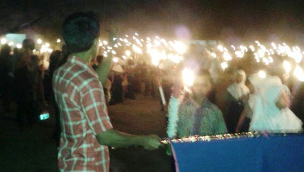 Ratusan Pelajar Kecamatan Subi Natuna Meriahkan Pawai Obor Kemerdekaan