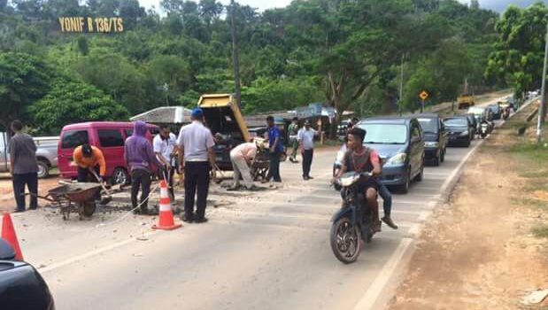 Pembongkaran Polisi Tidur depan Yonif 136 Diapresiasi Warga Batam