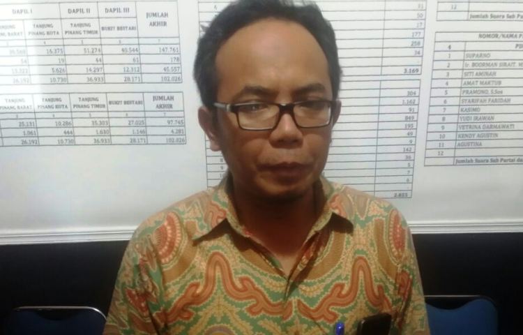 Pasangan Edi Saprani dan Edi Susanto Gugur di Pilkada Tanjungpinang Komisi Pemilihan Umum (KPU), Kota Tanjungpinang, Roby Patria
