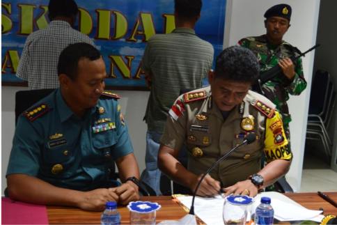 Sinergy TNI Polri, Lanal Ranai Serahkan 2 Tersangka Sabu ke Polres Natuna