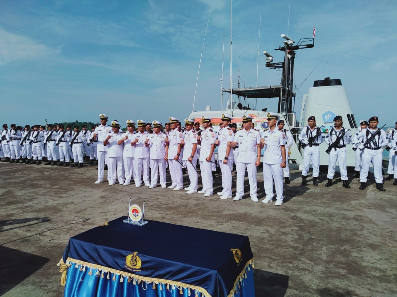 Dansatrol Lantamal IV Tanjungpinang Pimpin Sertijab 6 Komandan Kapal KRI dan Patroli