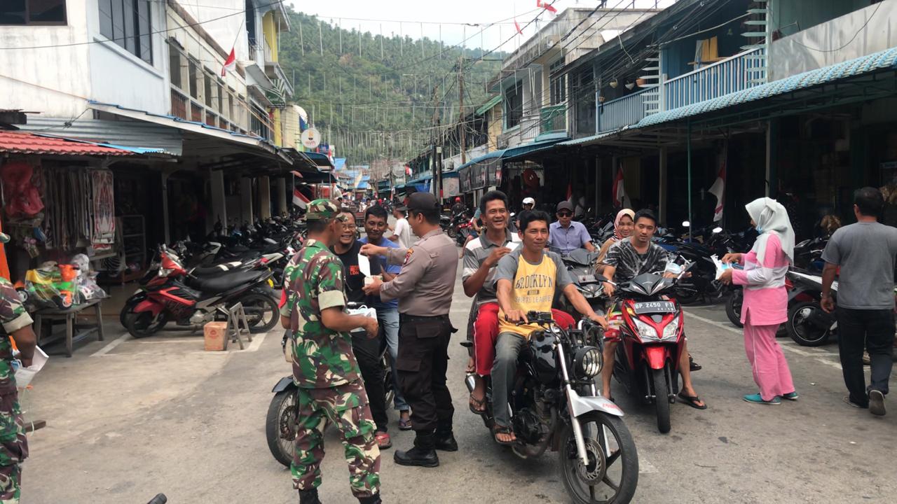 Kabut Asap, Polres Anambas, Puskesmas dan Koramil 02 Tarempa Bagikan Masker Gratis