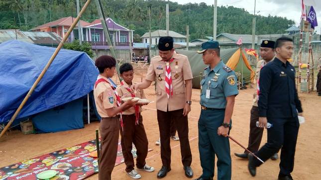 Sekda Anambas dan Danlanudal Matak Beri Semangat Peserta Perkemahan Widya Budaya Bakti 2019
