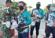 Jajaran Kodim 0317 Karimun Gowes Bareng Sambil Bagikan Masker ke Masyarakat Gowes Kodim Karimun