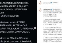 Sri Mulyani Bantah Pungutan Pajak Untuk Pulsa Ponsel dan Token Listrik Pembeli, PPN Berlaku di Distributor Sri Mulyani Pajak Pulsa