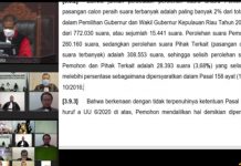Berikut Putusan Sidang Mahkamah Konstitusi Terkait Pilkada Gubernur Kepri, Tidak Terbukti TSM Mahkamah Konstitusi