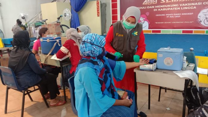 Diapresiasi Pemkab, PSMTI Lingga Target Vaksin