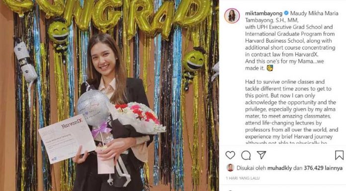 Gelar Lengkapnya Maudy Mikha Maria Tambayong SH, MM