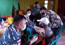 Sambut Dirgahayu TNI AL ke-76, Lanal Ranai Gandeng Puskesmas Gelar Vaksinasi Dirgahayu TNI AL ke-76 Lanal Ranai