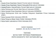 1 September 2021, Tarif Baru Rapid Test Antigen Rp99 ribu di Jawa dan Bali serta Rp109 ribu untuk Luar Jawa