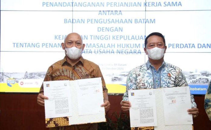 Sinergitas Bidang Hukum, BP Batam Tandatangani Kerja Sama dengan Kejati Kepri