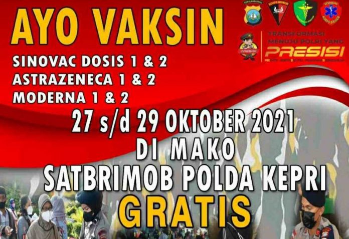 Vaksinasi di Mako Brimob Polda Kepri
