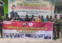 Jelang HUT Brimob Polri Ke 76, Satbrimob Polda Kepri Baksos Hingga Vaksinasi Massal