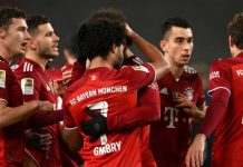 VfB Stuttgart Vs Bayern Munchen: Die Roten Pesta Gola Tanpa Balas Selebrasi pemain Bayern Munchen saat bertandang ke Mercedes-Benz Arena