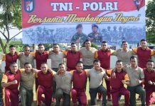 Satbrimob Polda Kepri Gelar Apel Sinergitas Bersama Batalyon Infanteri Raider Khusus 136/TS
