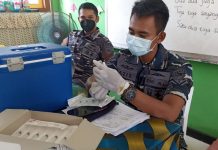 Lanal Dabo Singkep Bersama Dinkes Lingga Launching Vaksinasi Booster