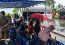 Walau Hujan, Vaksin Booster PWI Tanjungpinang Tetap Jalan