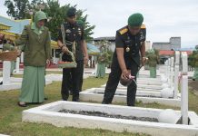 HUT Kodam 1/BB ke 72 Danrem 033/WP Pimpin Ziarah di TMP Pusara Bhakti Tanjungpinang Danrem 033/WP Brigjen TNI Yudi Yulistyanto