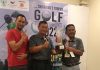 Biro Perjalanan PT Mutiara Paramitha Wisata Boyong Wisman Malaysia Main Golf di Batam Mohd Ruslan Bin Mohd Din foto bareng pemenang turnamen golf di Palm Springs Country Club, Nongsa