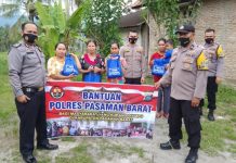 Polres Pasaman Barat Salurkan Ratusan Paket Bantuan Sembako Untuk Masyarakat Kurang Mampu