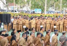 Apel Perdana Pasca Covid, Rudi: Pegawai Harus Terus Tingkatkan Layanan Masyarakat Apel Perdana Pasca Covid