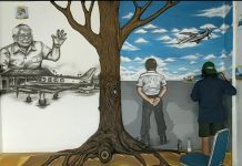 Karya Seniman Kundur Mejeng di Bandara Raja Haji Abdullah TBK