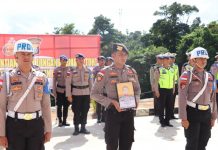 Kapolres Anambas Pimpin Upacara PTDH Bripka Mardianto Anggota Polres Kepulauan Anambas dikenakan PTDH