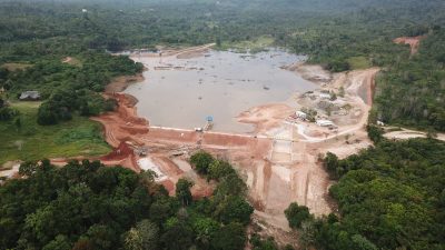 genangan Embung Sebayar di Desa Sungai Ulu, Kecamatan Bunguran Timur