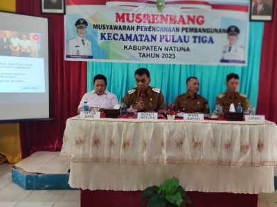 Bupati Natuna Wan Siswandi Musyawarah Perencanaan Pembangunan (Musrenbang) Kecamatan Pulau Tiga Tahun 2023