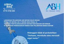 Kepada Pelanggan Air Batam Hilir, Dilarang Merusak Segel Meter Air Air Batam Hilir