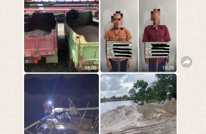 Tambang Pasir Ilegal di Bintan 1 Prestasi, Satreskrim Polres Bintan Tangkap 2 Pelaku Penambangan Pasir Ilegal