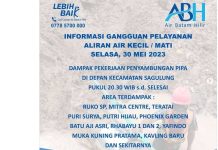 Air Batam Hilir Informasikan Selasa Malam ada Pekerjaan Penyambungan Pipa di Kecamatan Sagulung ABH Perbaikan Pipa di Sagulung 1