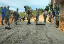 Pembangunan Fisik di Kegiatan TMMD Kavling Seraya Telah Berjalan 50 Persen