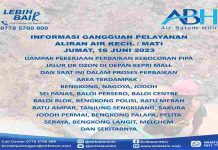 Informasi Kebocoran Pipa di Depan Kepri Mall, Inilah Wilayah Yang Terdampak