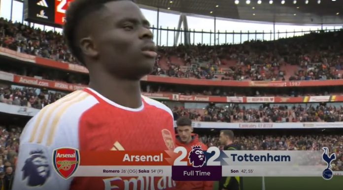 Arsenal vs Tottenham Berakhir Imbang dan Brighton