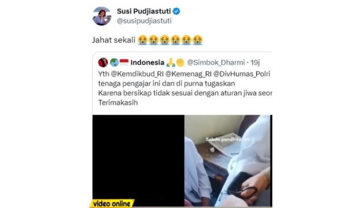 Reaksi Susi Pudjiastuti Lihat Video Guru Potong Rambut Belasan Siswi di Lamongan