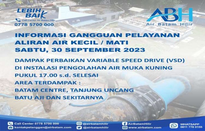 Air Batam Infokan Perbaikan di Instalasi Pengolahan Air Mukakuning