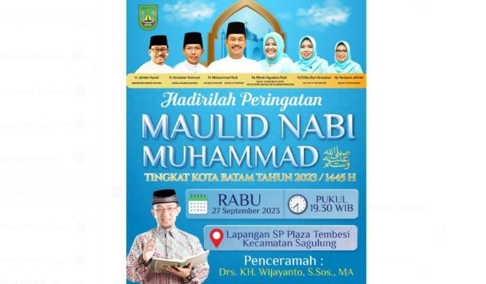 Maulid Nabi Muhammad SAW di SP Plaza, Pemko Batam Undang Ustaz Wijayanto