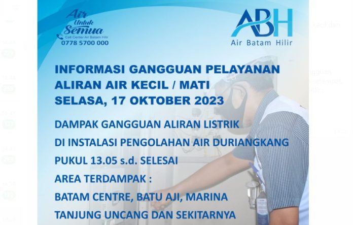 Info Air Batam Hilir, Dampak Gangguan Listrik di Intalasi Air Duriangkang Info Air Batam Hilir, Dampak Gangguan Listrik di Intalasi Air Duriangkang