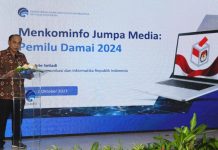 Ciptakan Pemilu 2024 Damai, Menteri Kominfo Budi Arie Ajak Jurnalis Kolaborasi Menkominfo Budi Arie Setiadi dalam Jumpa Media terkait Pemilu Damai 2024