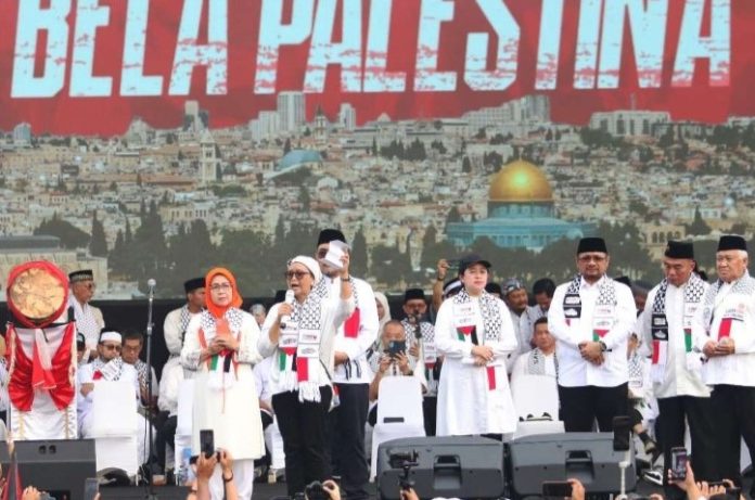 Aksi Solidaritas Masyarakat dan Pemerintah Indonesia untuk Palestina di Jakarta