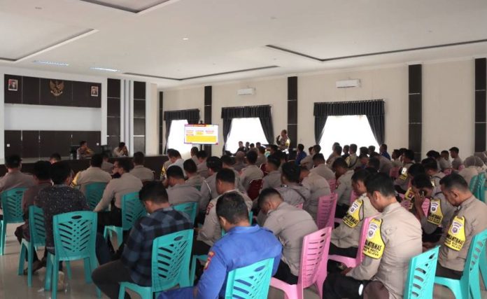 Apel Kasatwil Polres Lingga Wujudkan Pemilu Aman dan Sinergitas TNI Polri