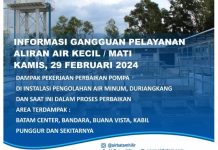 Info ABH, Ada Perbaikan Pompa di Instalasi Pengolahan Air Minum, Duriangkang ABH Perbaikan Pipa Duriangkang