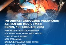Info Perbaikan Kebocoran Pipa depan Hotel Beverly Raden Patah