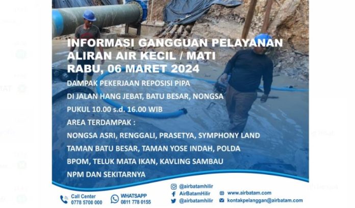 Ada Gangguan Air Dampak Reposisi Pipa Jalan Hang Jebat Batu Besar