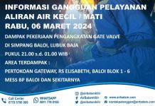 Info Gangguan Dampak Pekerjaan Pengangkatan Gate Valve 300 di Simpang Baloi