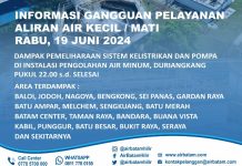 Info Gangguan Air Batam Hilir Dampak Kelistrikan Pompa di Duriangkang