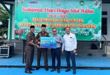 PLN Batam Bersama Kejati Kepri Serahkan Kurban Sapi Kepada Masyarakat Kejati Kepri dan PT PLN Batam