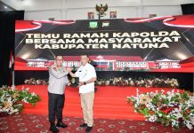 Tokoh Masyarakat Berhimpun Sambut Yan Fitri di Natuna Temu ramah Kapolda Kepri Irjen Pol Drs. Yan Fitri Halimansyah, M.H bersama Bupati Natuna Wan Siswandi