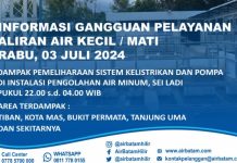 Info Gangguan Air Batam Hilir Dampak Sistem Kelistrikan dan Pompa di Instalasi Sei Ladi Info Gangguan Air Batam Hilir Dampak Sistem Kelistrikan dan Pompa di Instalasi Sei Ladi